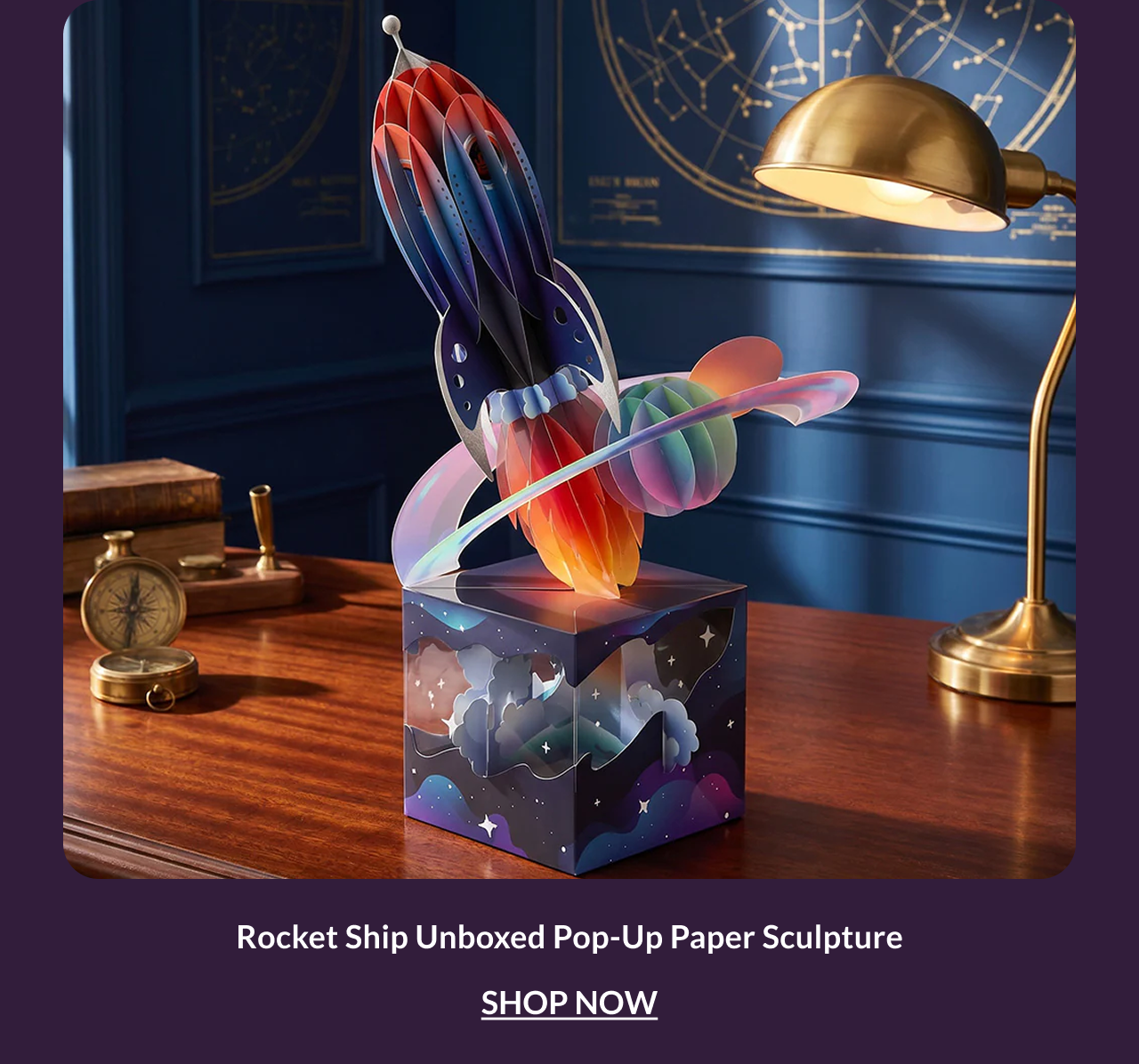 Rocket Ship Unboxed Pop-Up Paper Sculpture