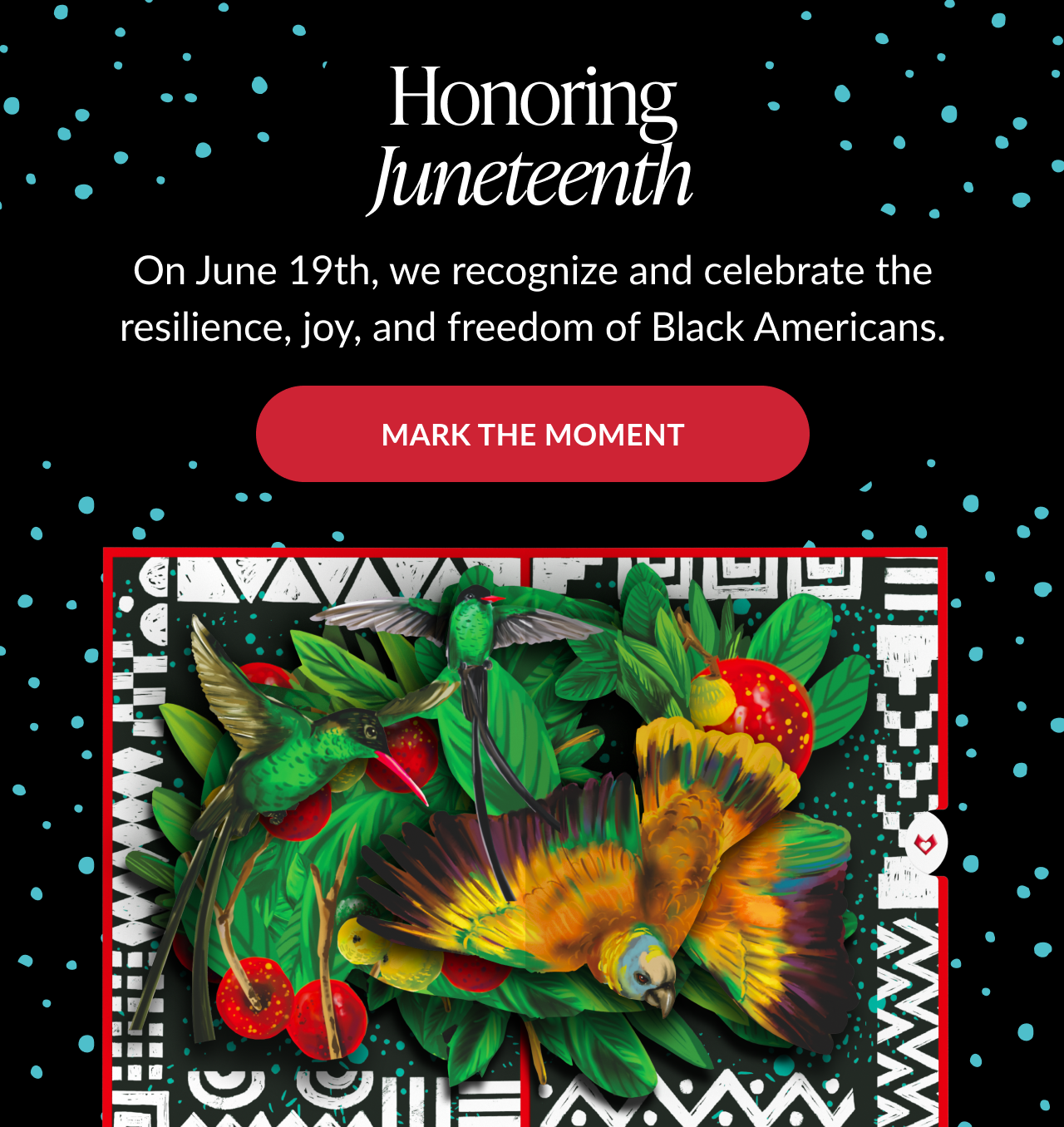Honoring Juneteenth — The Gift of Freedom pop-up card