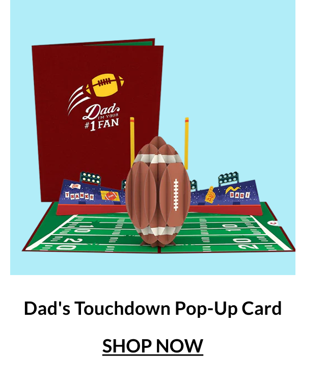 Dad's Touchdown pop-up card — $4 deal
