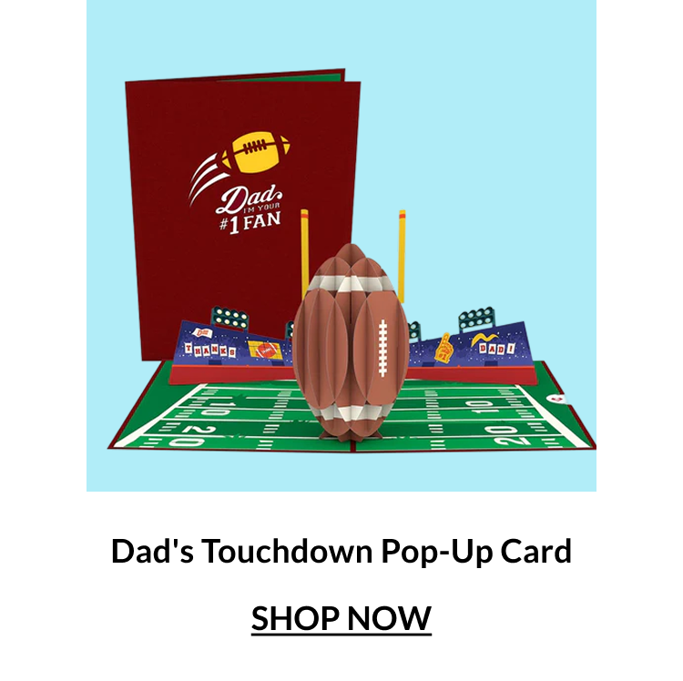 Dad's Touchdown pop-up card — $4 deal