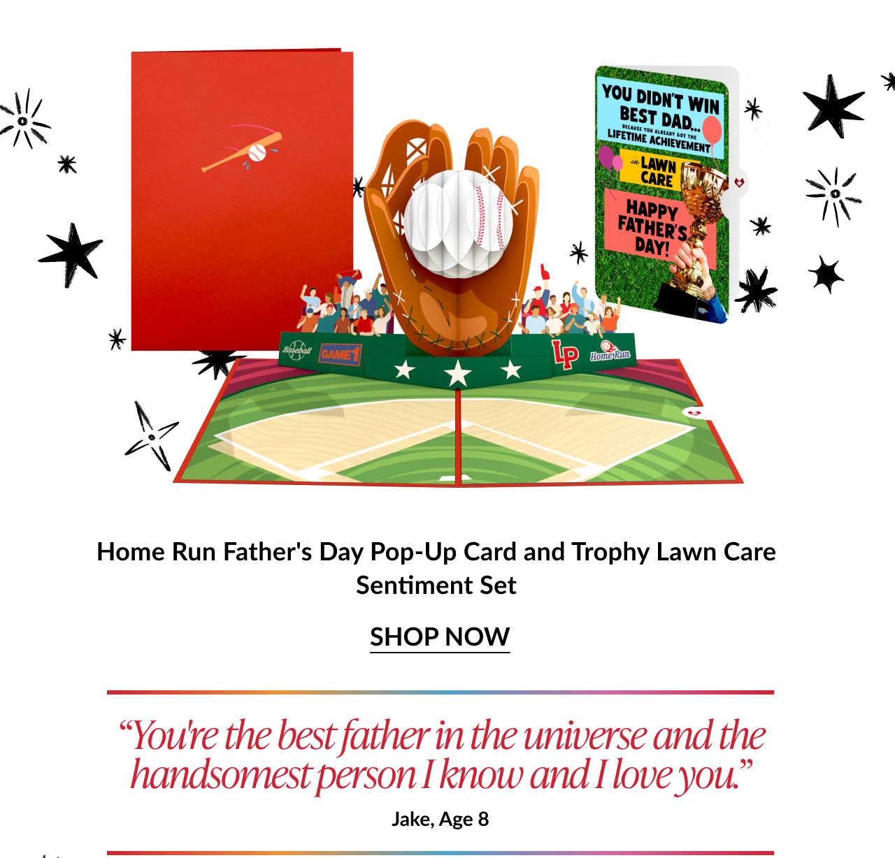Home Run Father's Day Pop-Up Card and Trophy Lawn Care Sentiment Set