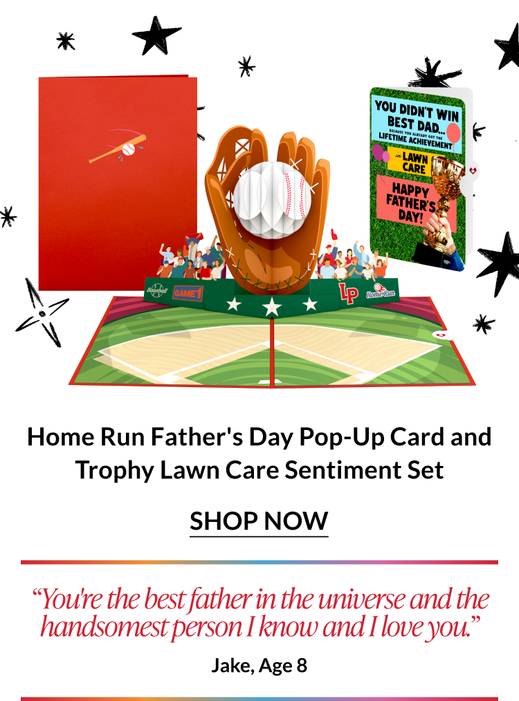 Home Run Father's Day Pop-Up Card and Trophy Lawn Care Sentiment Set