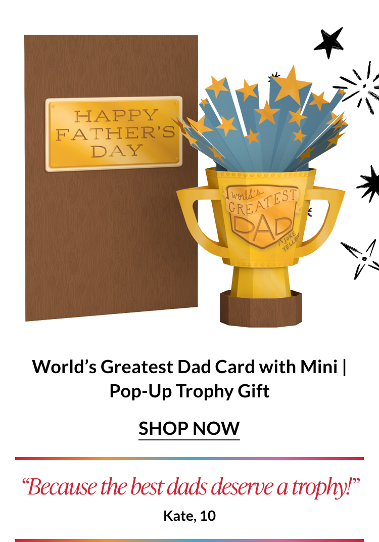 World's Greatest Dad Card with Mini Pop-Up Trophy Gift