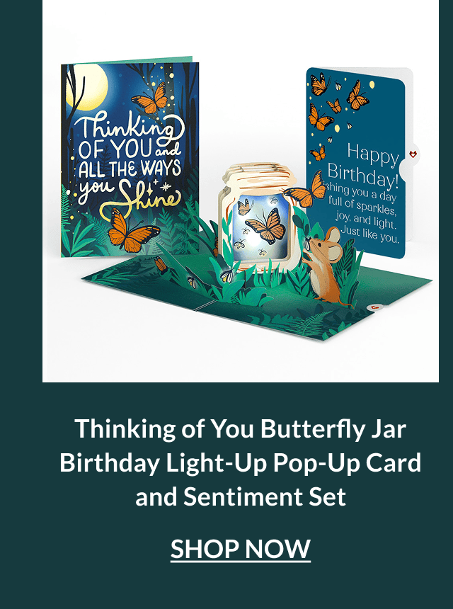 Thinking of You Butterfly Jar birthday light-up card and sentiment set