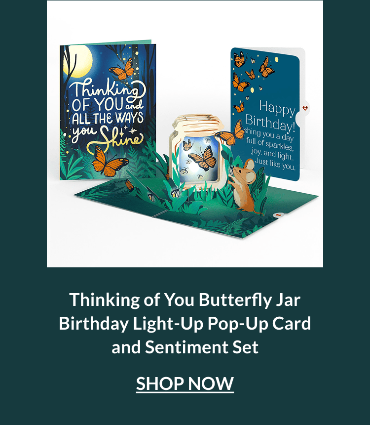 Thinking of You Butterfly Jar birthday light-up card and sentiment set