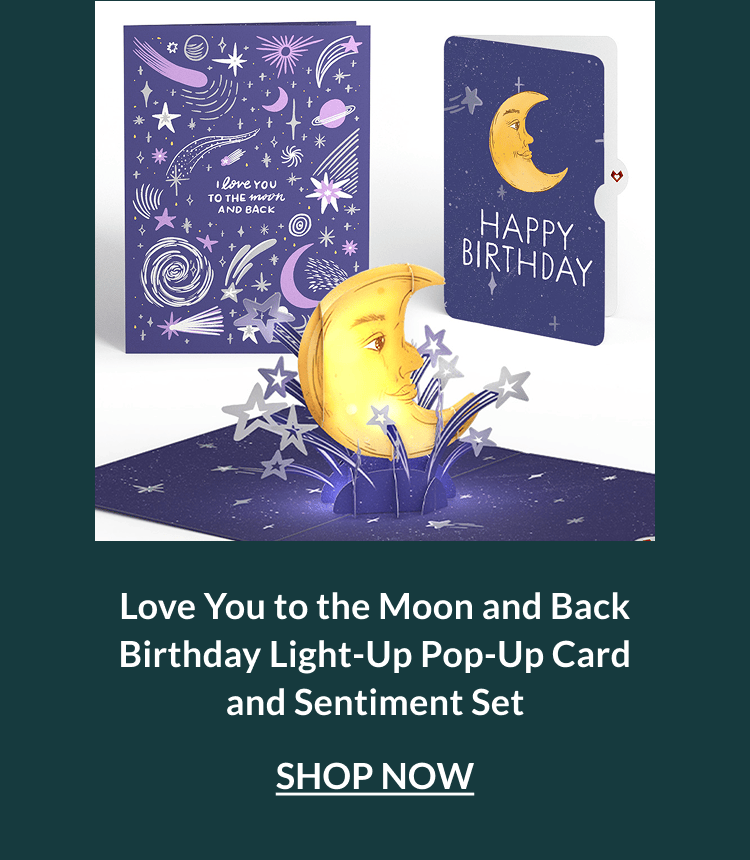 Love You to the Moon and Back birthday light-up card and sentiment set