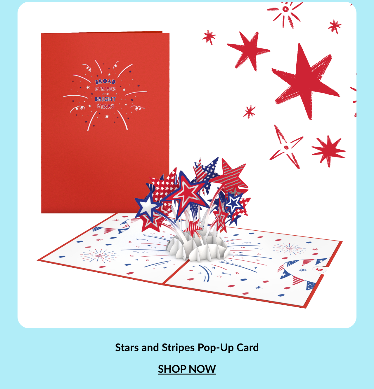 Stars and Stripes pop-up card.