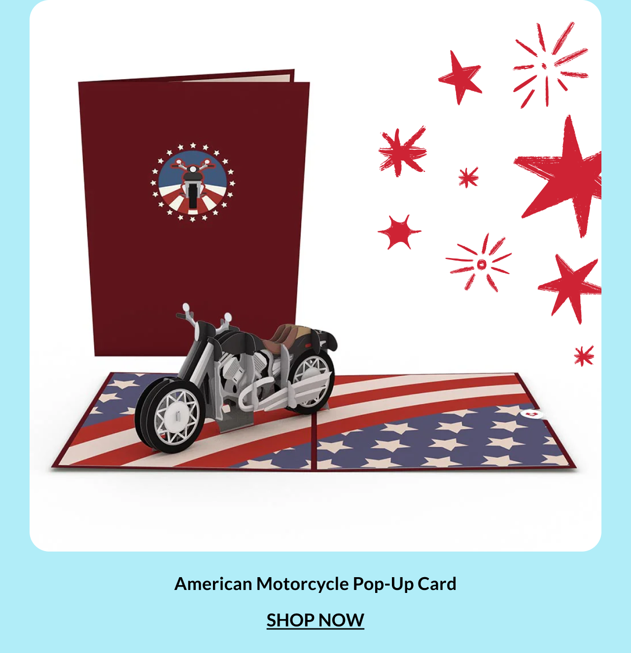 American Motorcycle pop-up card.