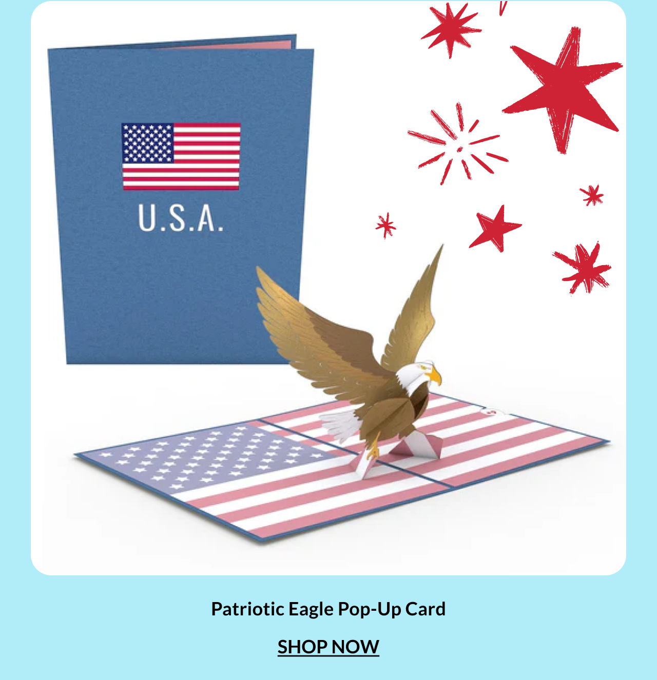 Patriotic Eagle pop-up card.