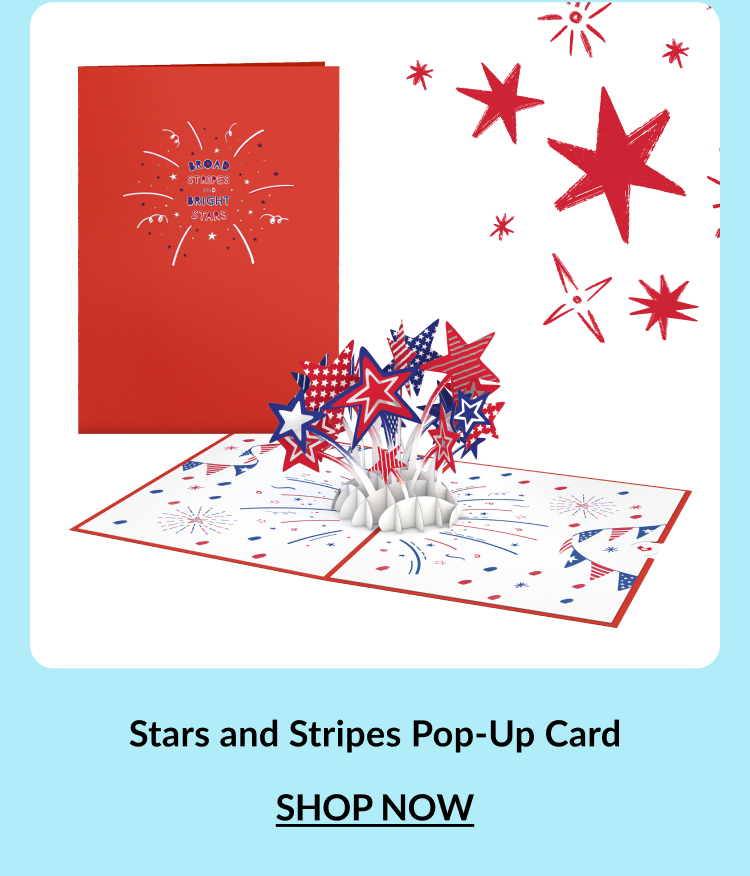 Stars and Stripes pop-up card.