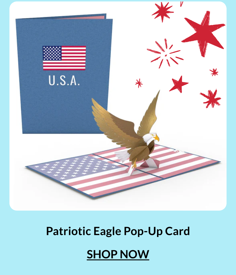 Patriotic Eagle pop-up card.