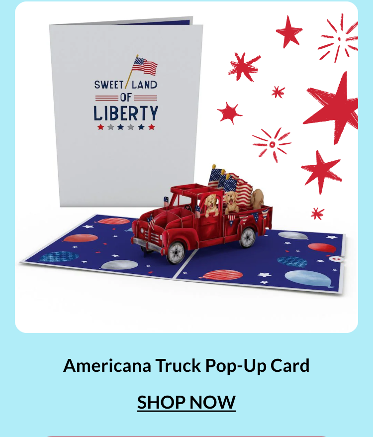Americana Truck pop-up card.