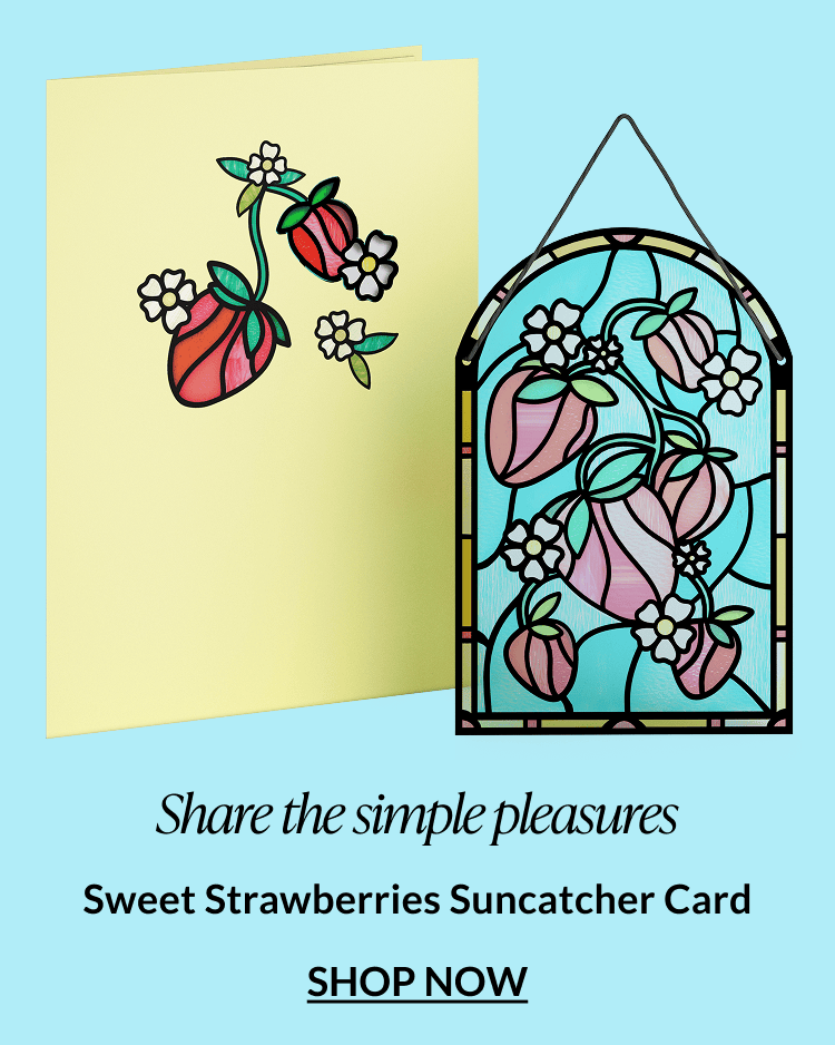 Sweet Strawberries Suncatcher Card