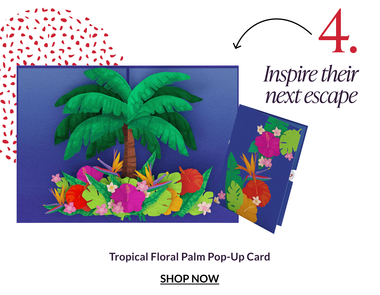 Tropical Floral Palm Pop-Up Card.