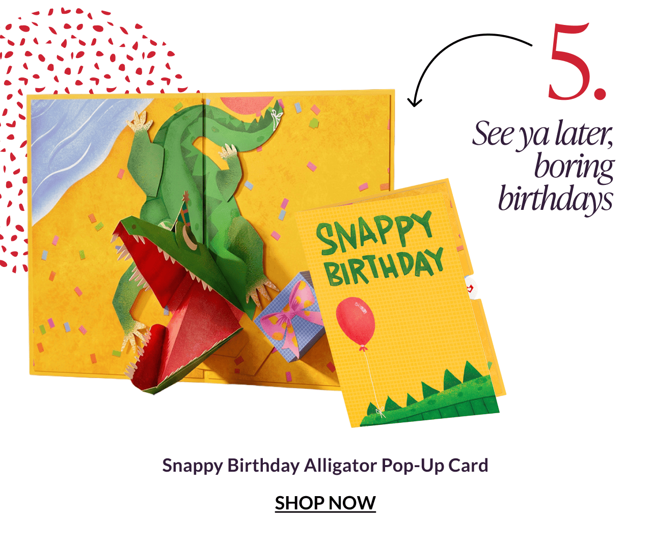 Snappy Birthday Alligator Pop-Up Card.