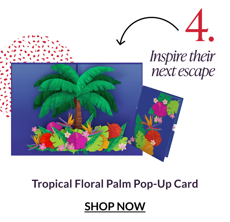 Tropical Floral Palm Pop-Up Card.