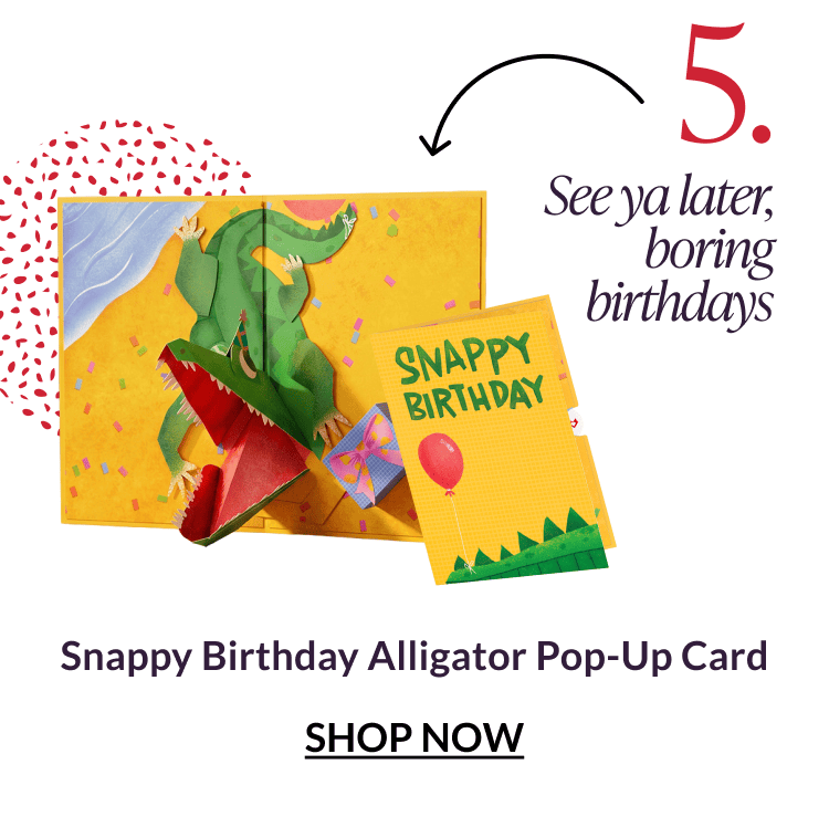 Snappy Birthday Alligator Pop-Up Card.