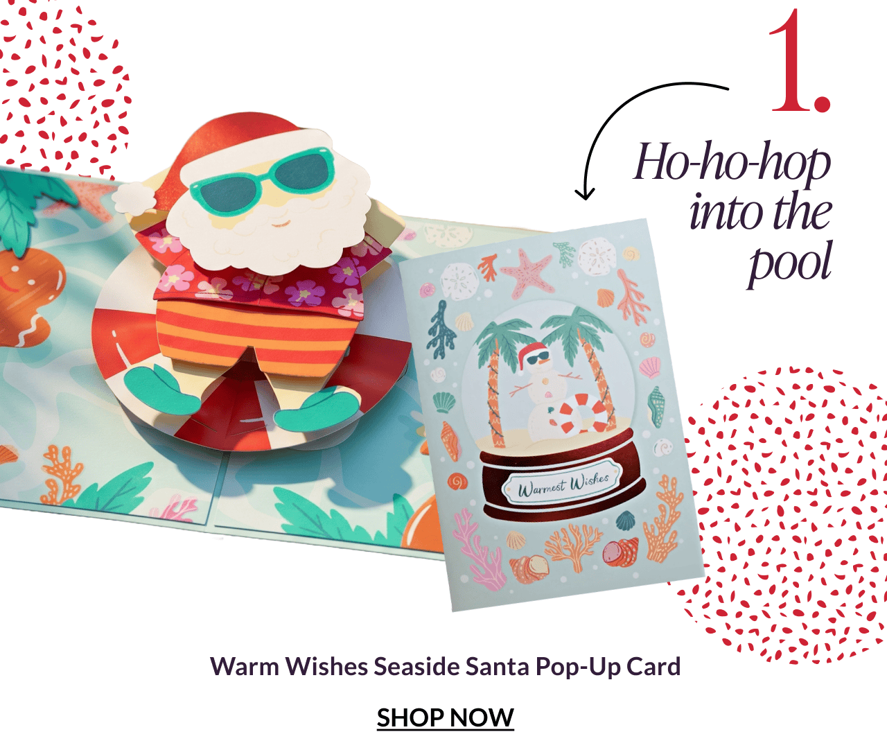 Warm Wishes Seaside Santa Pop-Up Card