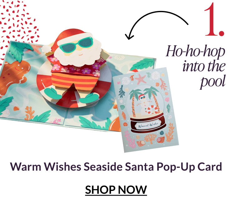 Warm Wishes Seaside Santa Pop-Up Card