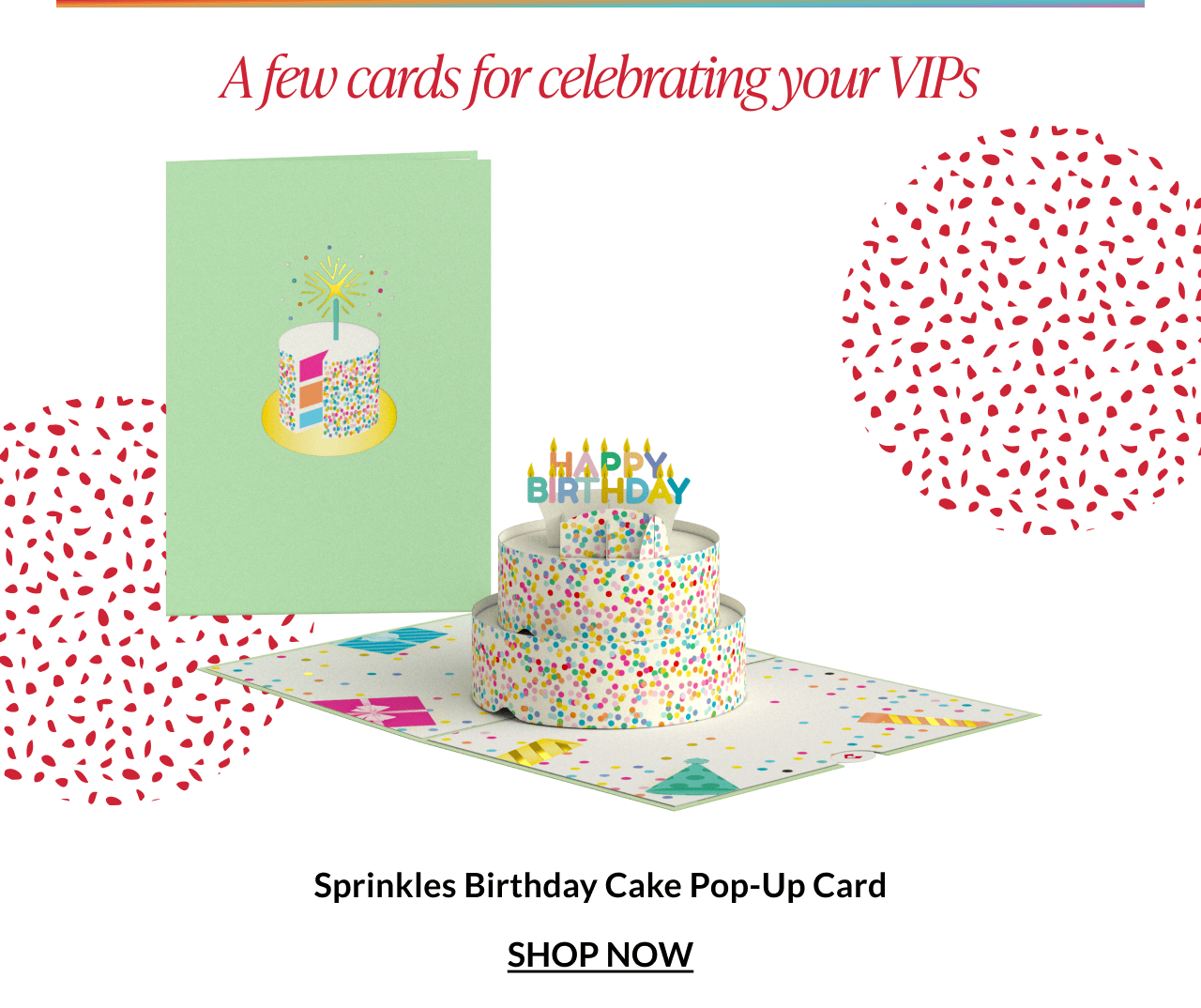Sprinkles Birthday Cake Pop-Up Card