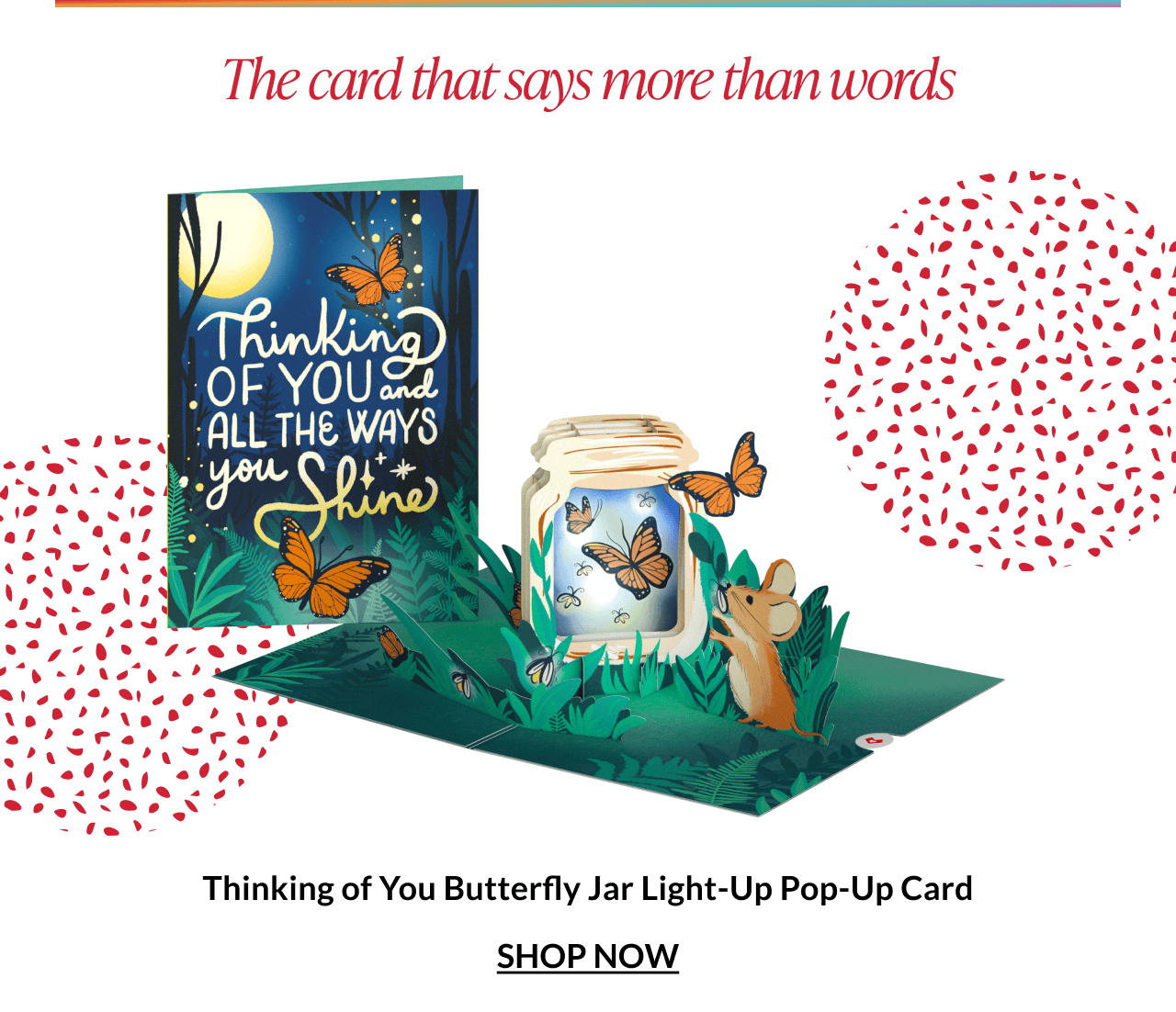 Thinking of You Butterfly Jar Light-Up Pop-Up Card