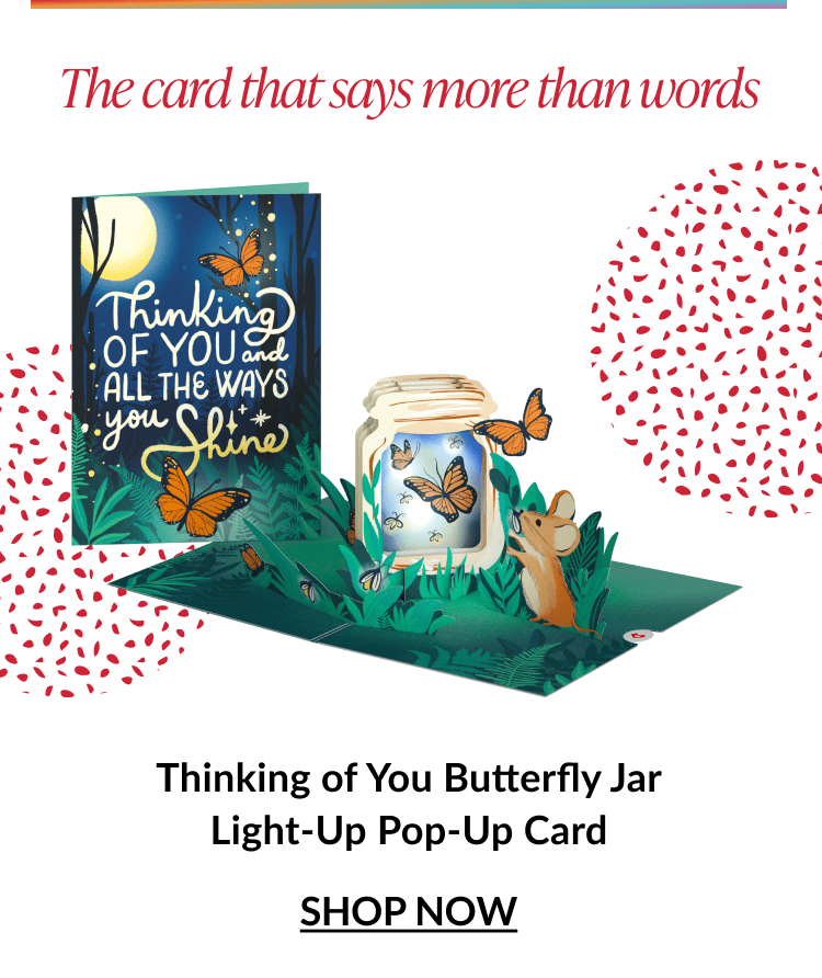Thinking of You Butterfly Jar Light-Up Pop-Up Card