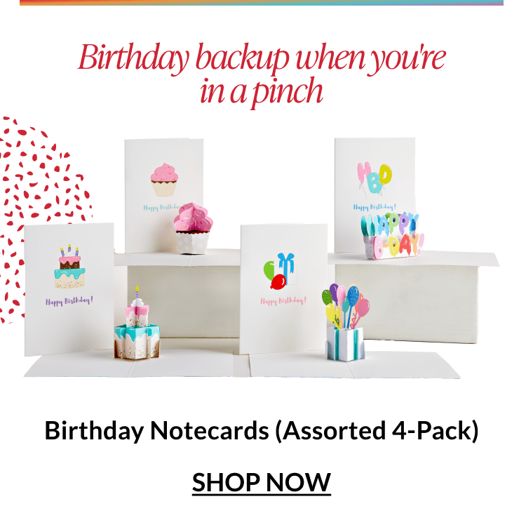 Birthday Notecards, assorted 4-pack