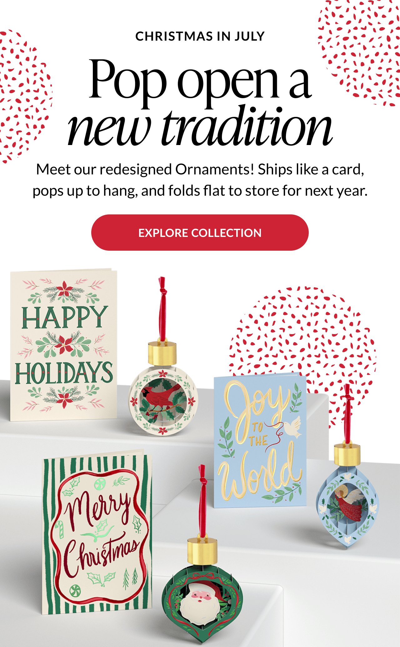 Christmas in July ornament cards collection