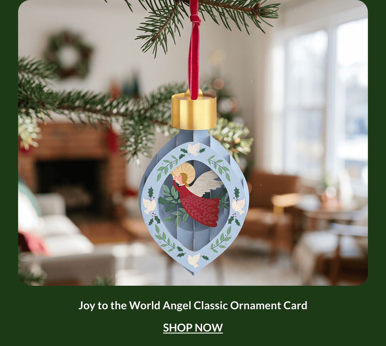 Joy to the World Angel Classic Ornament Card