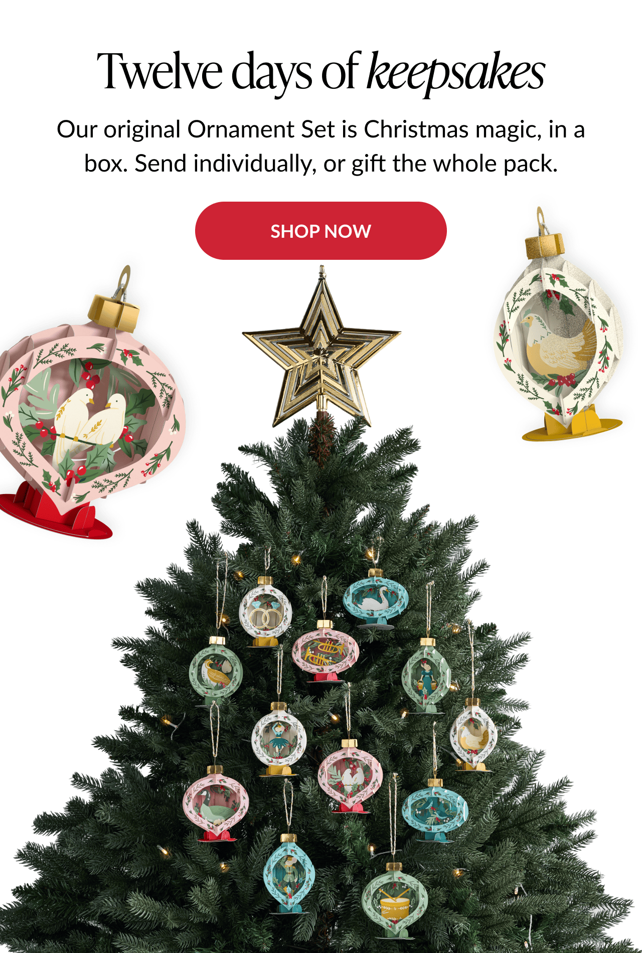12 Days of Christmas Merry Ornament Set