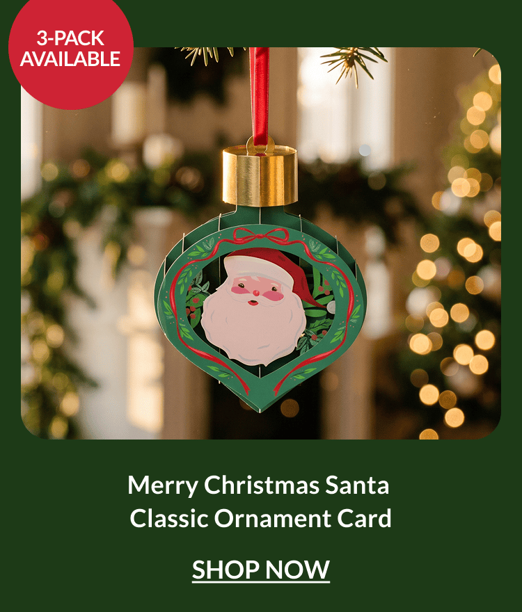 Merry Christmas Santa Classic Ornament Card