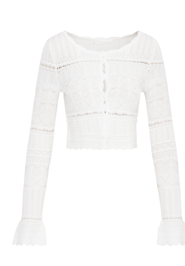 Media Pointelle Scallop Cardigan