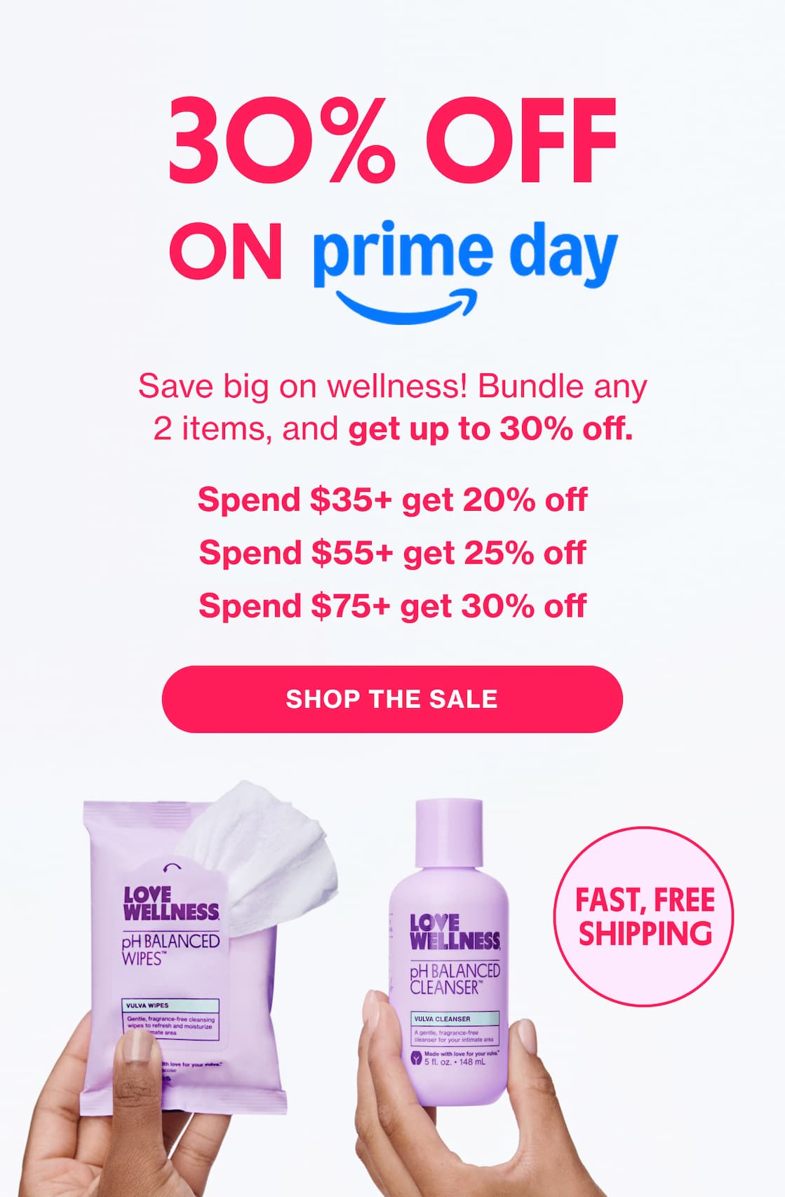 30% OFF ON Prime Day | Save big on wellness! Bundle any 2 items, and get up to 30% off. | Spend $35 get 20% off | Spend $55+ get 25% | Spend $75 get 30% off | SHOP THE SALE
