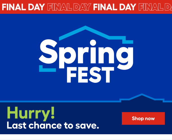 Springfest Hurry! Shop now Last chance to save