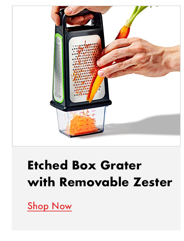 Etched Box Grater with Removable Zester