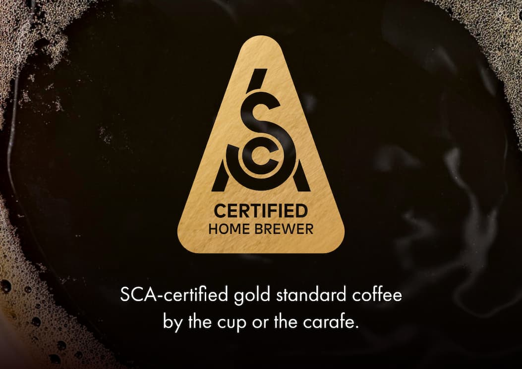 Certified Home Brewer. SCA-certified gold standard coffee by the cup or the carafe.