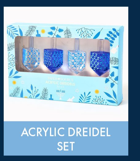 Acrylic Dreidel Set - Blue & White