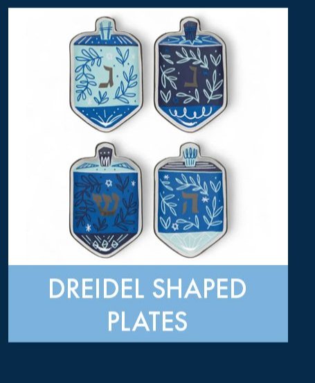 Dreidel Shaped Plates Set of 4
