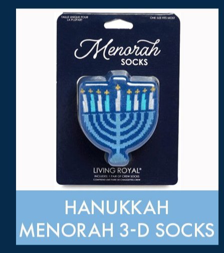 Hanukkah Menorah 3-D Socks