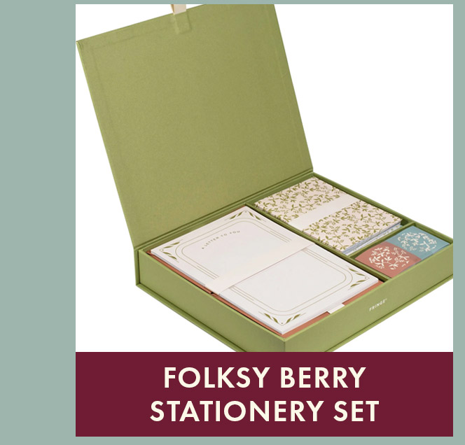 Folksy Berry Stationery Set