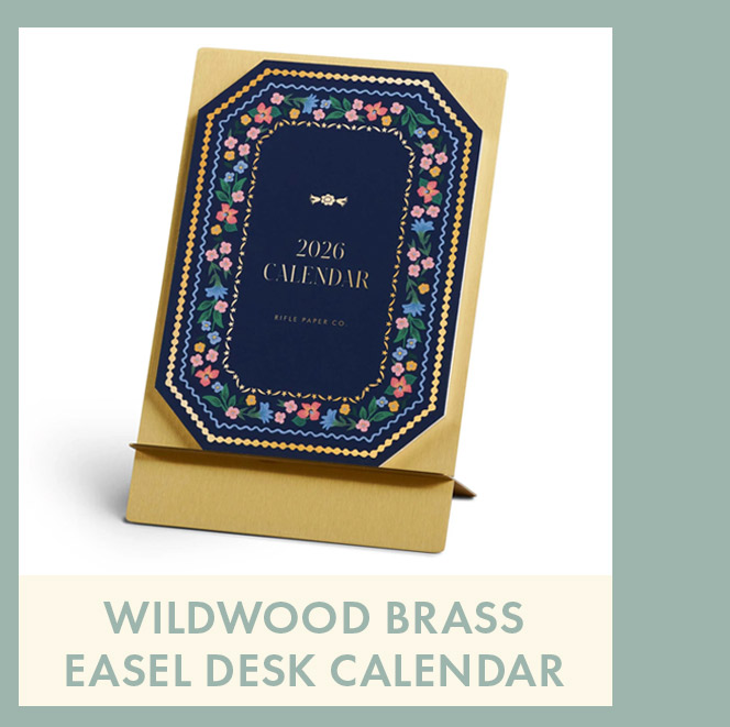 2026 Wildwood Brass Easel Desk Calendar