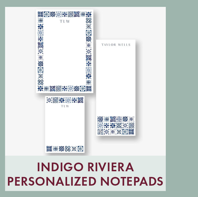Indigo Riviera Mixed Personalized Notepads