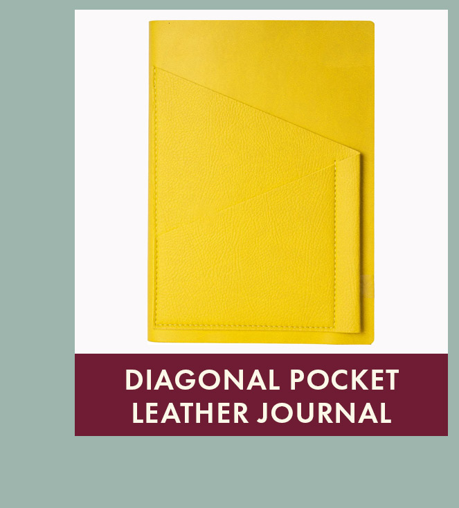 Butter Yellow Diagonal Pocket Leather Journal