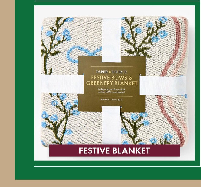 Festive Bows and Greenery Blanket