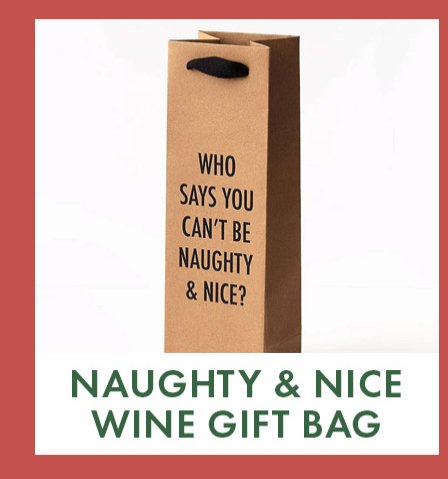 Naughty & Nice Wine Gift Bag