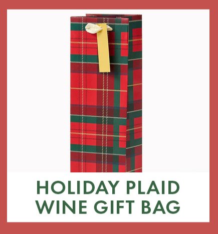 Holiday Plaid Wine Gift Bag