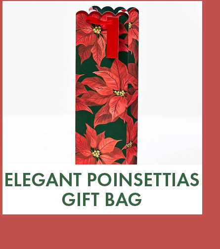 WINE Elegant Poinsettias Gift Bag