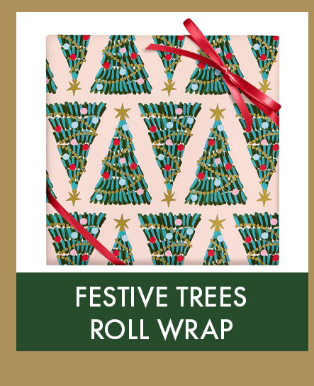 Festive Trees Continuous Roll Wrap