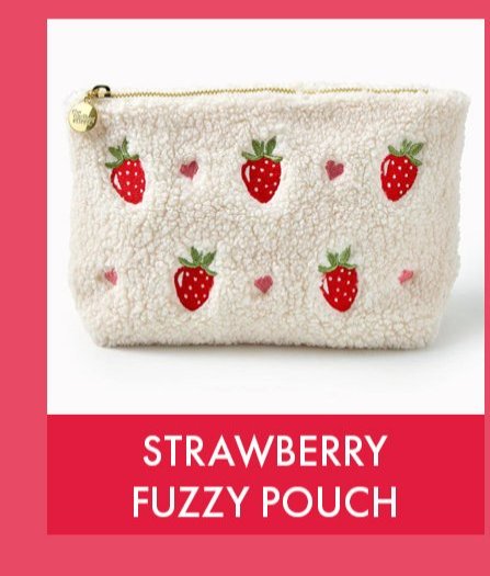 Strawberry Fuzzy Pouch