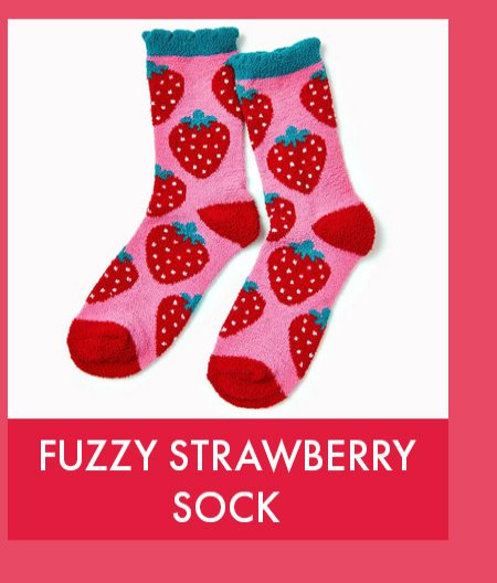 Fuzzy Strawberry Sock